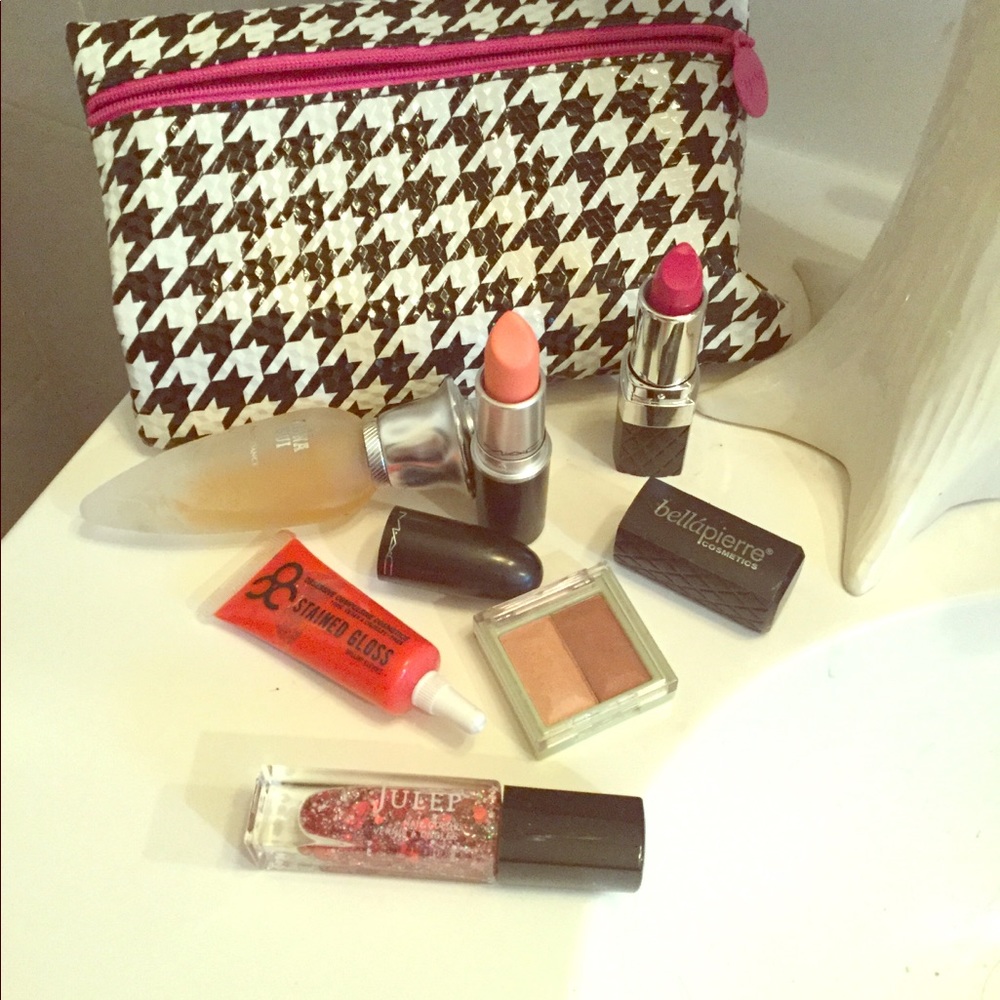 Mac lipstick and other assorted high end cosmetics